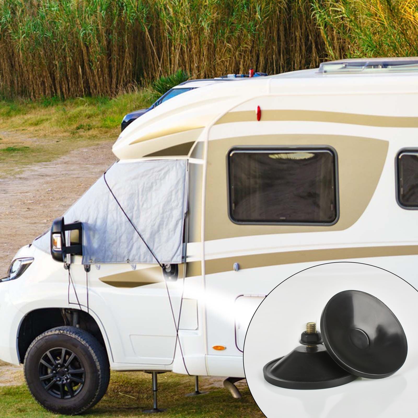 AccEncyc 6 Pcs Strong Thickened Sucker Suction Cup Clear PVC Black