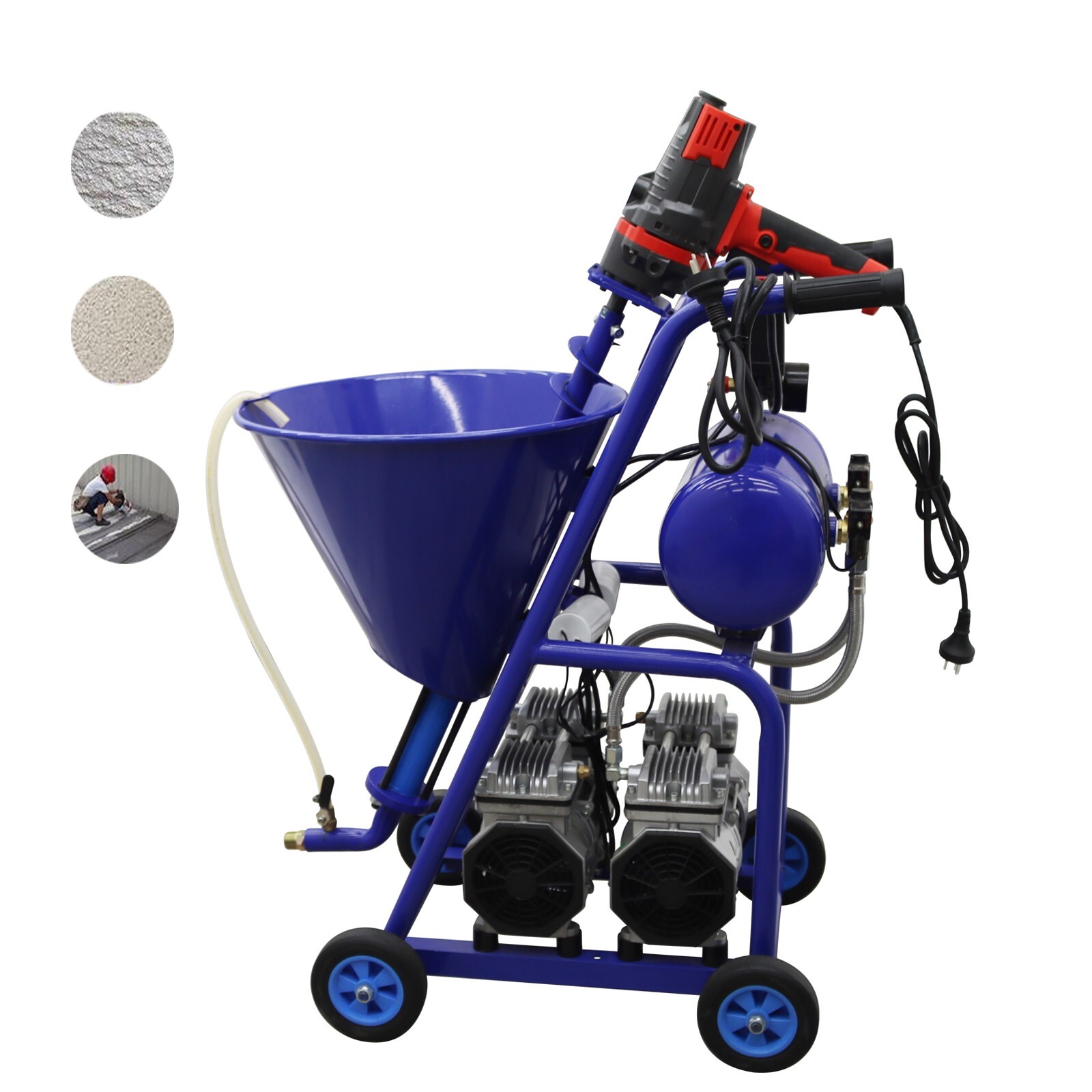 Electric 50L Hopper Paint Putty Cement Grouting Spraying Machine 1-10L/min 220V