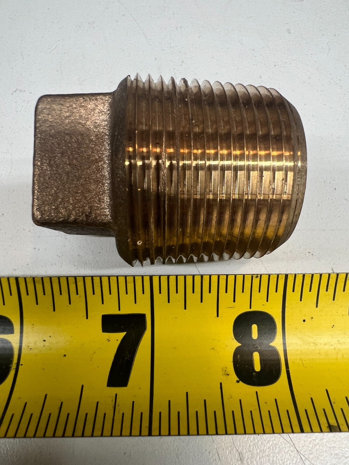 1″ Cambridge Square Head Tapping Plug AWWA Tapered Red Brass No Lead #98NL-A4