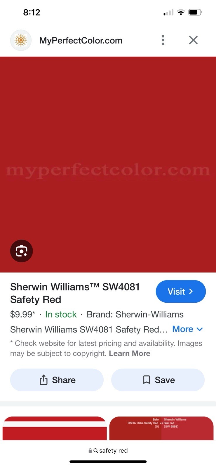 Gallon Safety Red Sherwin Williams Metalatex Semi-Gloss Industrial Acrylic Paint