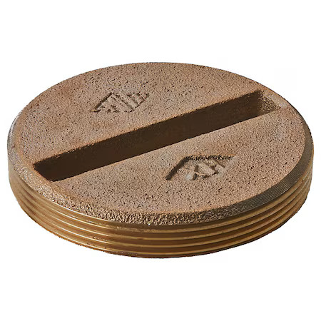Jay R. Smith Manufacturing 4470T04 Round Floor Cleanout, Cast Bronze Plug, 4″
