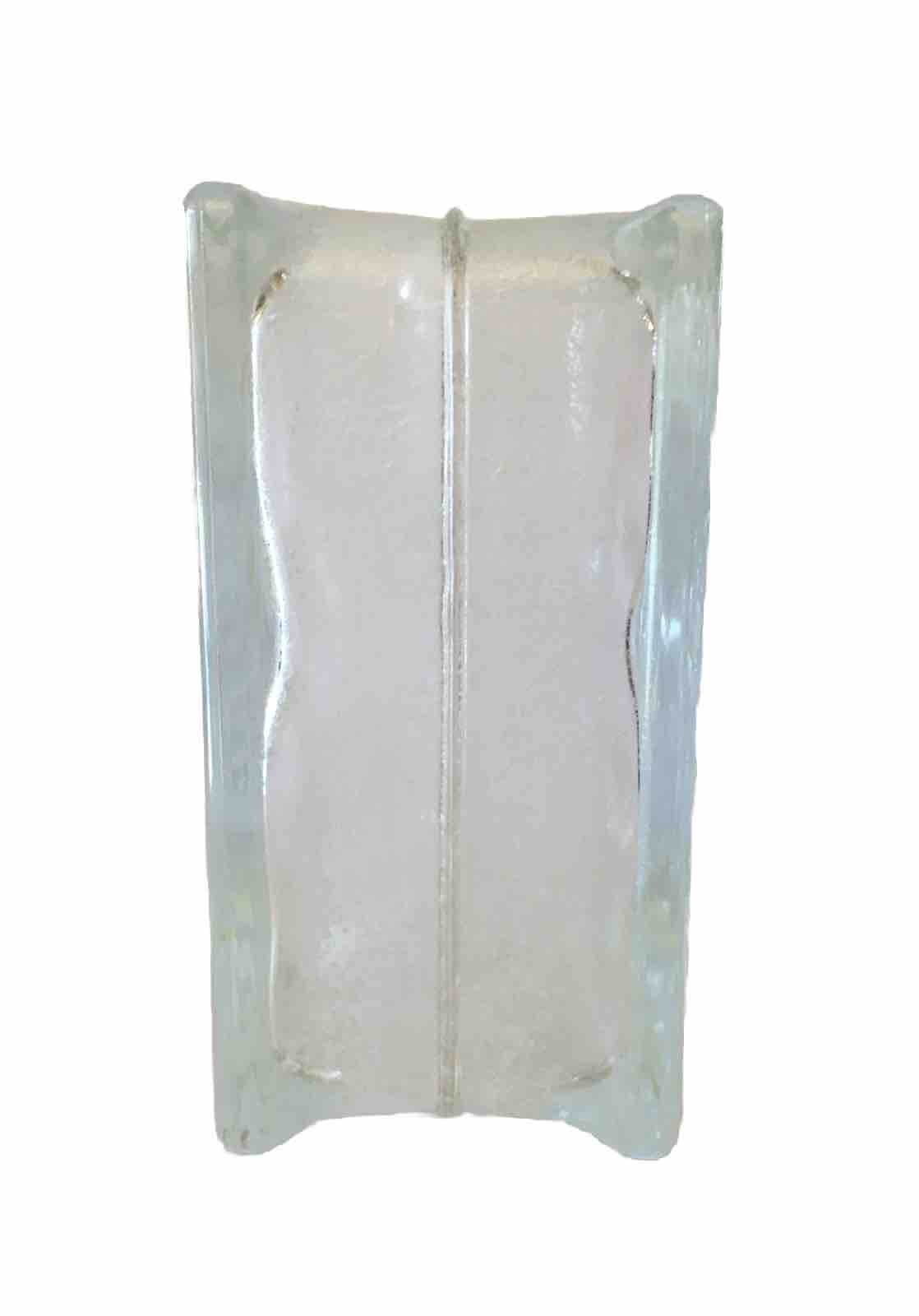 Pittsburgh Corning Decora Glass Block 8X8X4″ RETIRED New Wavy Brick NOS USA
