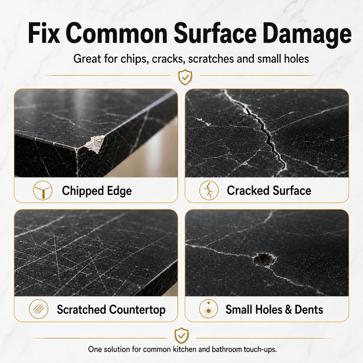 Black Tub&Tile Repair Kit – 5.6 oz Repair Kit for Bathtub, Tile, Countertop –…