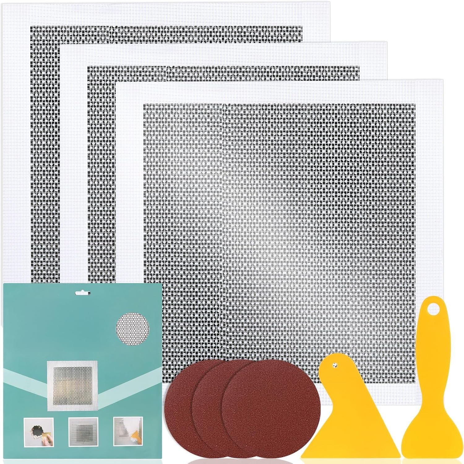 3Pcs Drywall Repair Kit Large Hole, 12 x 12in Self-Adhesive Drywall Patch Kit…