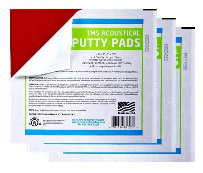 Acoustical Putty Pads – Moldable Soundproofing Pad – Fire Stop for Electrical…