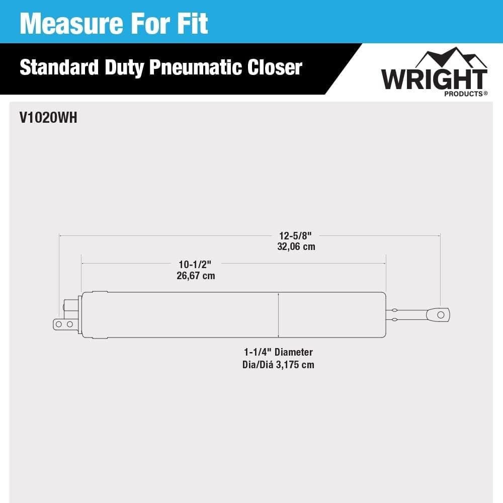 Wright Products Standard Duty Pneumatic Screen & Storm Door Closer – Adjustable