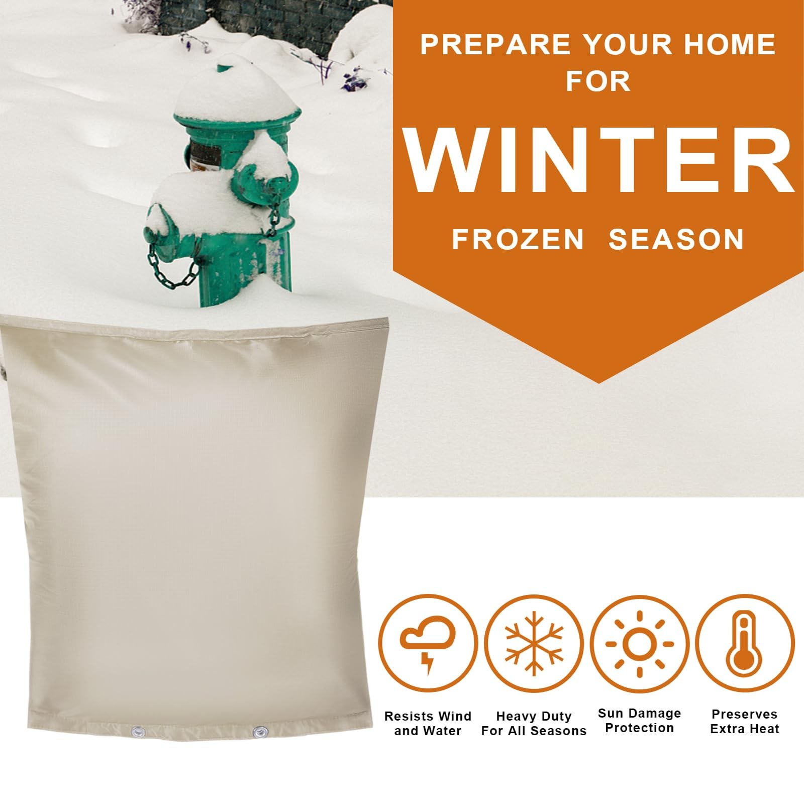 MY RUSTIC Backflow Preventer Insulation Cover 24W*24H for Winter Freeze
