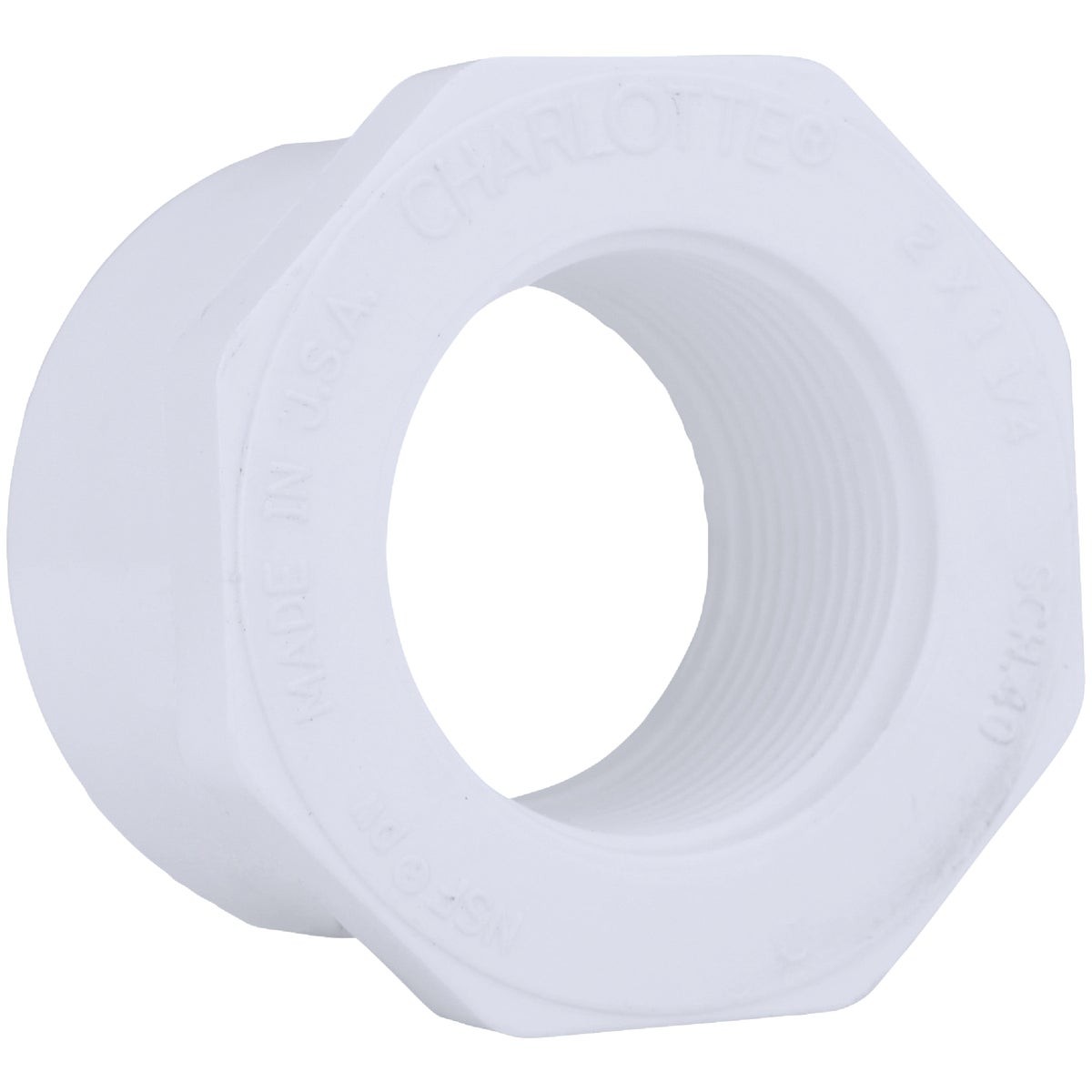 Charlotte Pipe 2 In. SPG x 1-1/4 In. FPT Schedule 40 PVC Bushing Charlotte Pipe