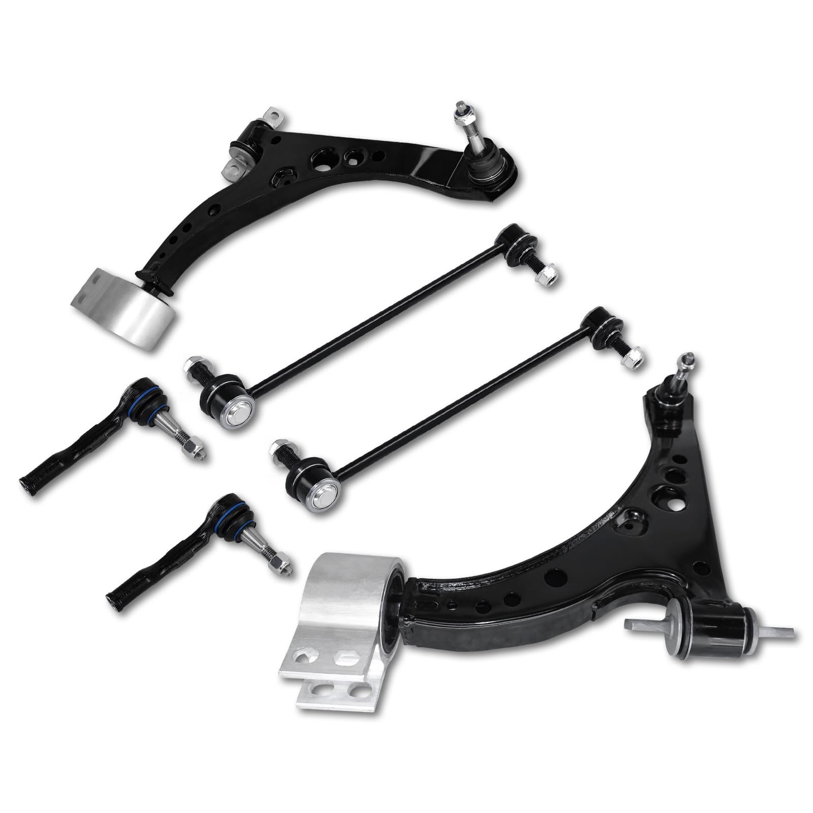 6Pcs Front Lower Control Arm With Ball Joint Sway Bar Link
