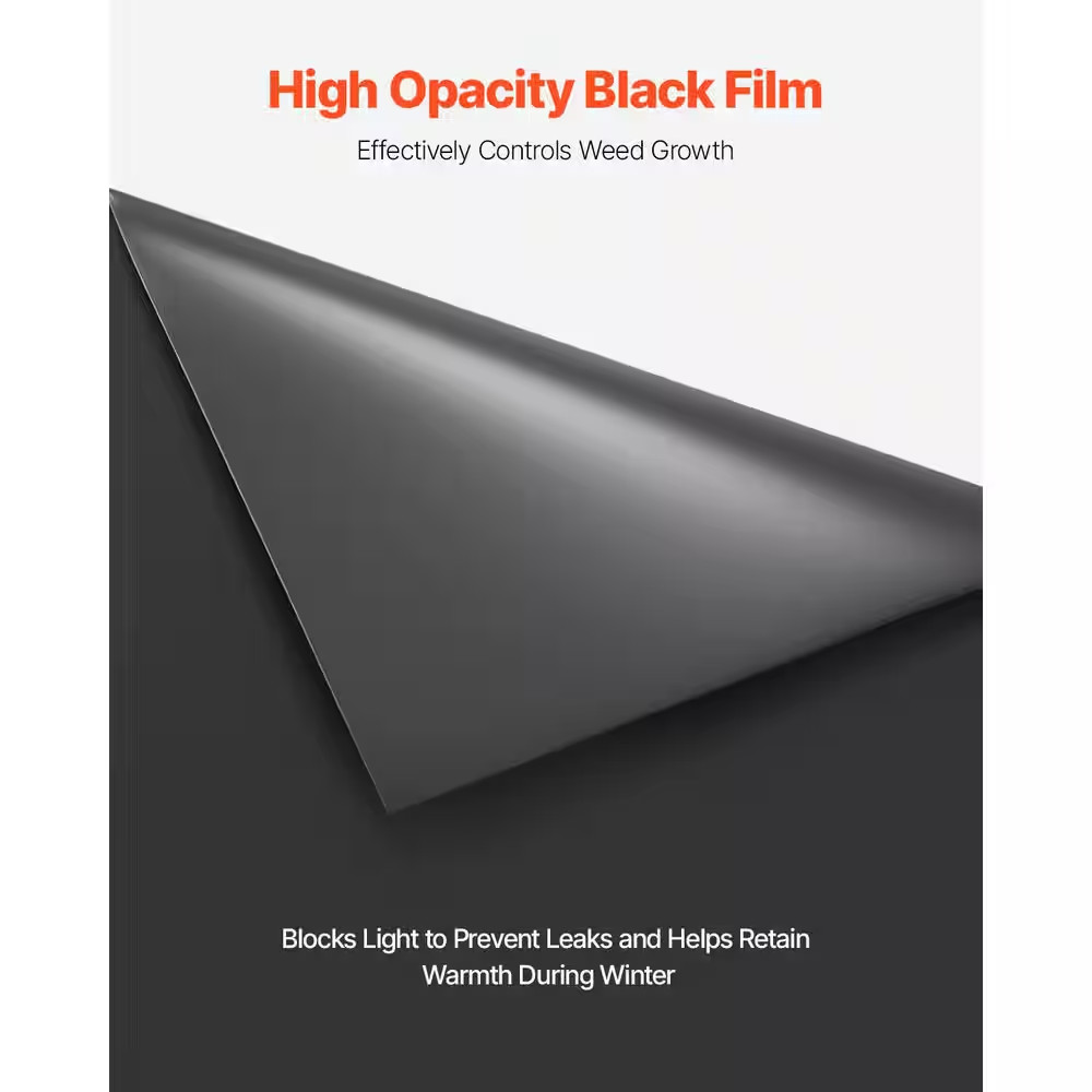 10 Mil Plastic Sheeting, Heavy Duty 20 X 100 Ft. Black Roll, Polyethylene Tarp f
