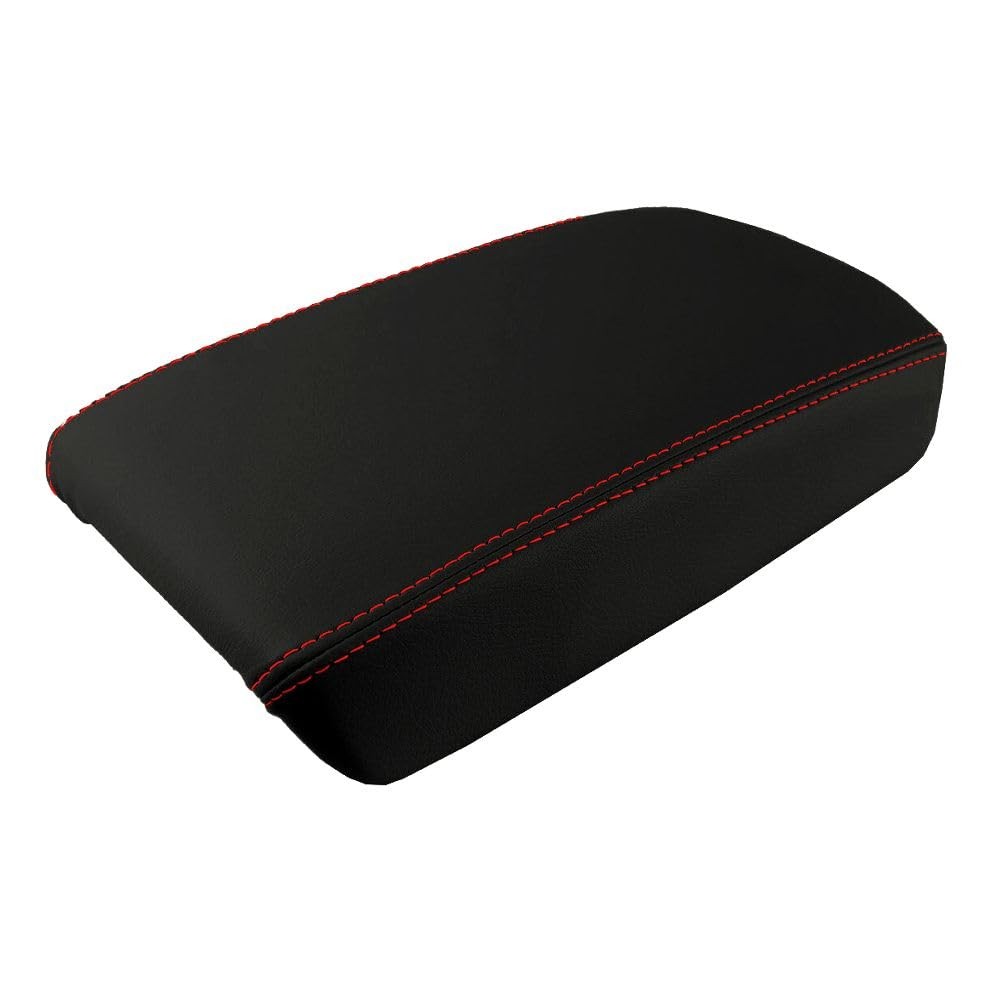 Leather Console Lid Armrest Cover Red Stitch for Acura TSX 2009-2014