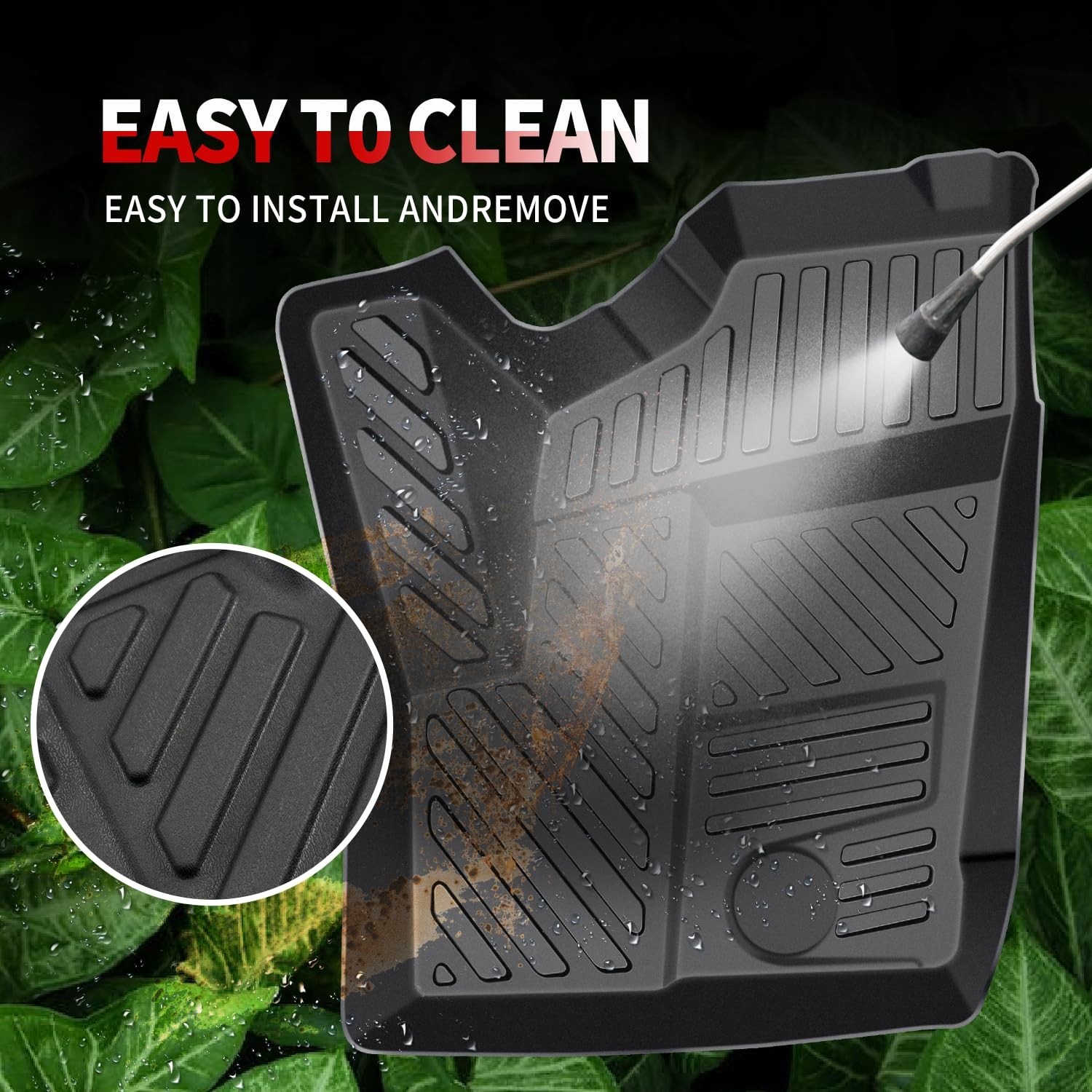 CPOWACE TPE Front & Rear Floor Mats Compatible with Polaris RZR XP 4 1000 900…