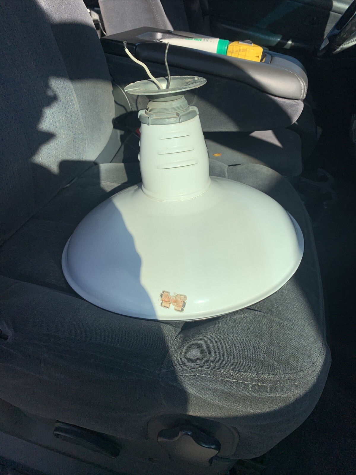 Vintage Large 15” White Porcelain Miller Barn Gas Station Metal Lamp Shade VG+