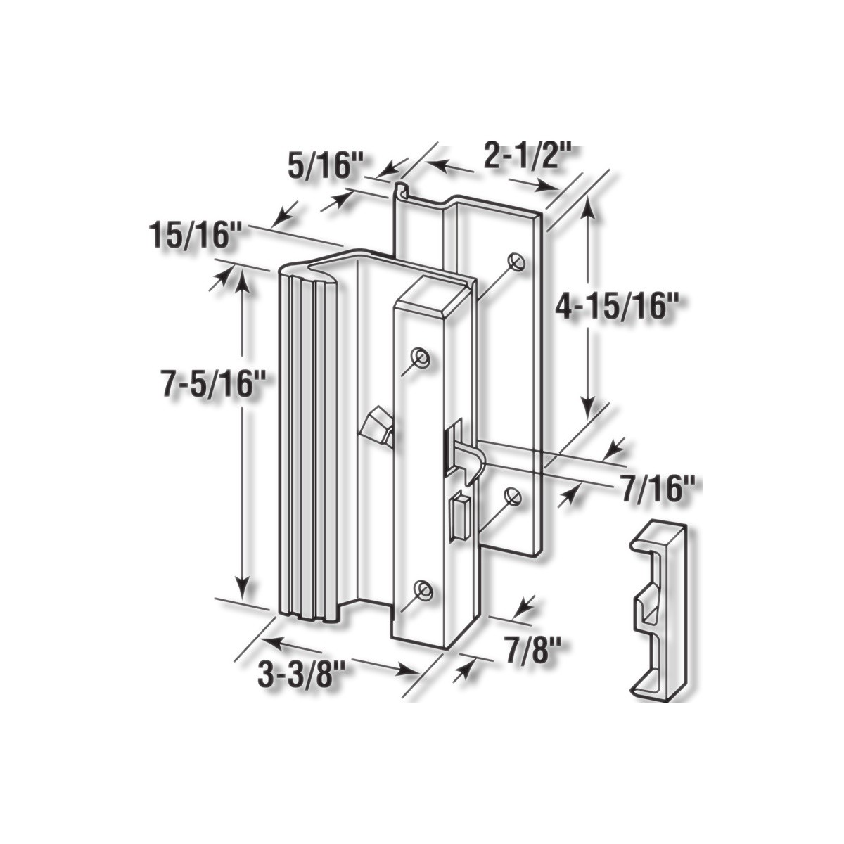 Prime-Line Anodized Aluminum Outdoor Patio Door Handle Set C 1007