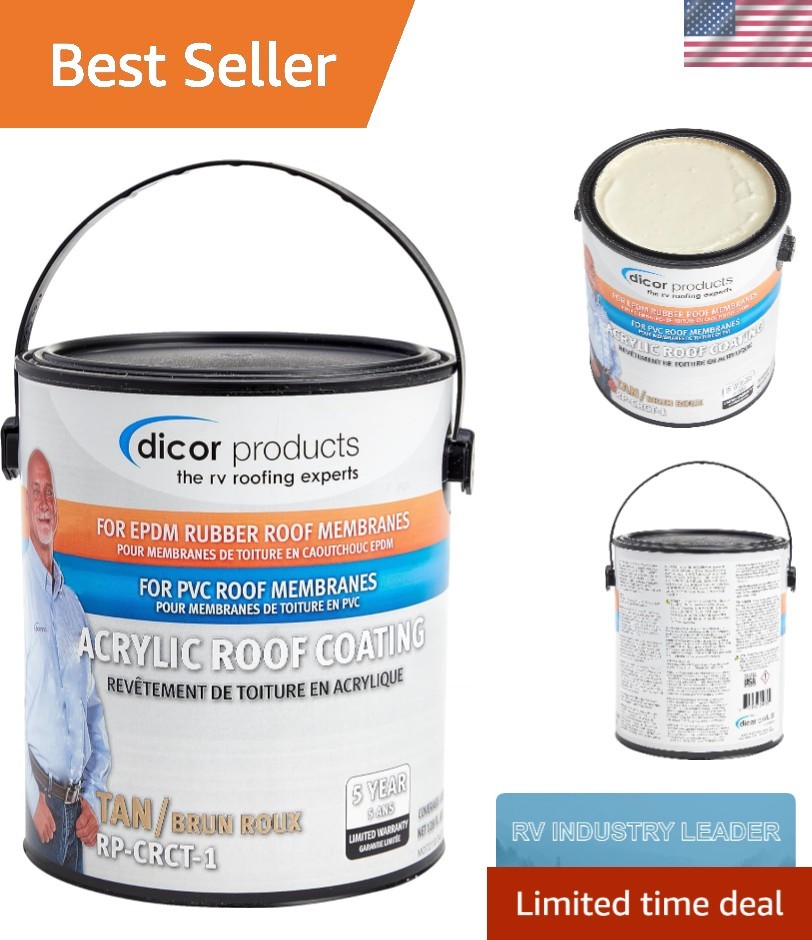 EPDM Roof Acrylic Coating – 1 Gallon Tan – Waterproof & Long-Lasting Protection