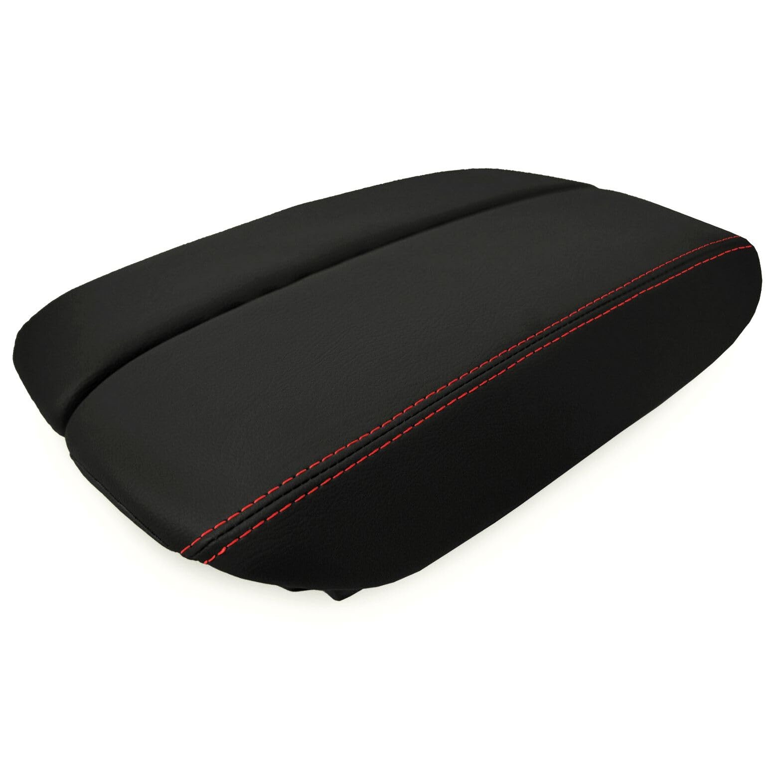 Console Lid Armrest Cover Leather Black Red Stitch Audi A8 2011-2017AUD-A8-1117