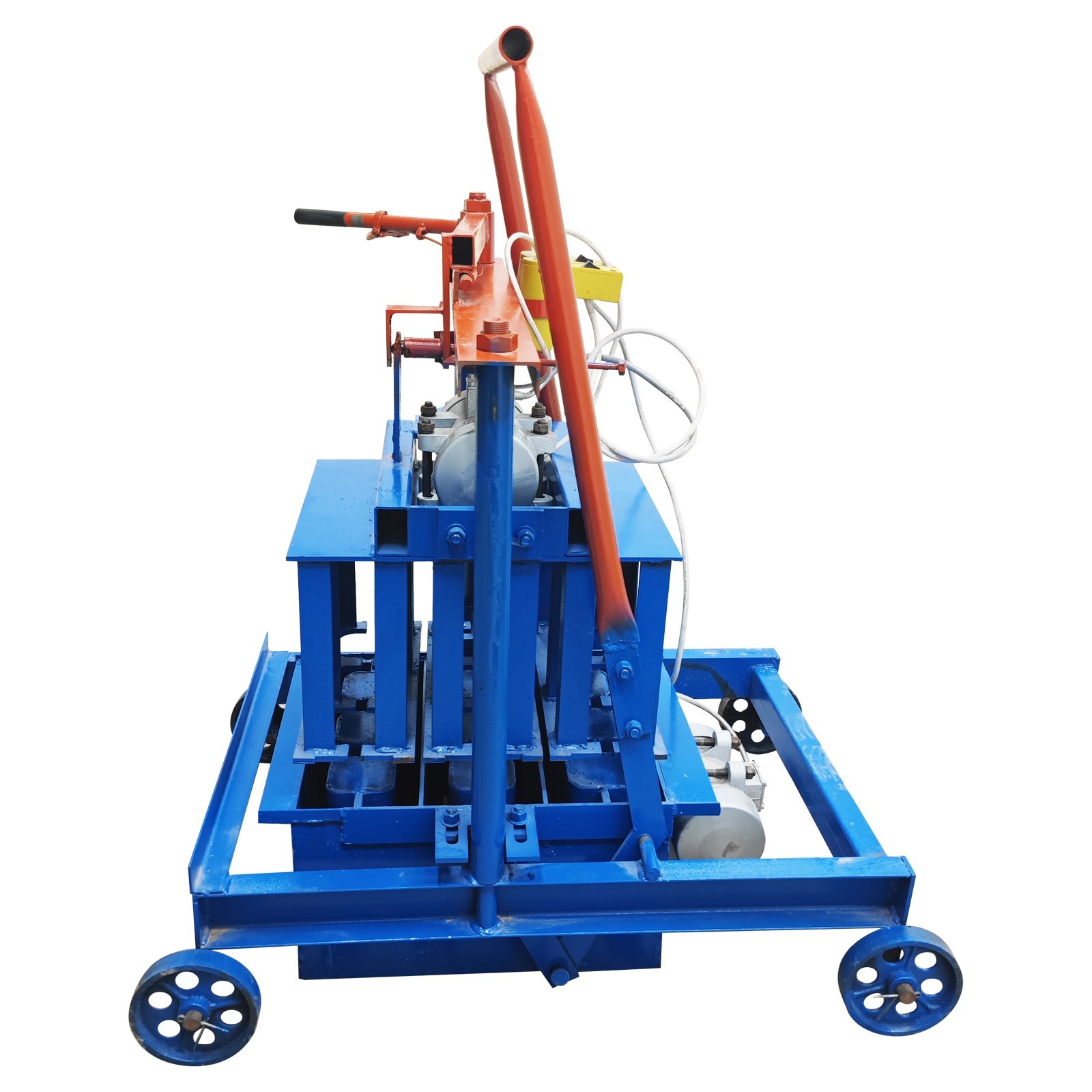 220V Hollow Block Making Machine 3-Block 15.7×5.9×7.8″ Bricks Each Time 550WX2