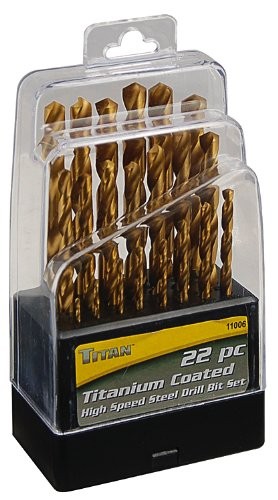 Titan 11006 22 Piece Titanium-coated High Speed Steel Drill Bit Set