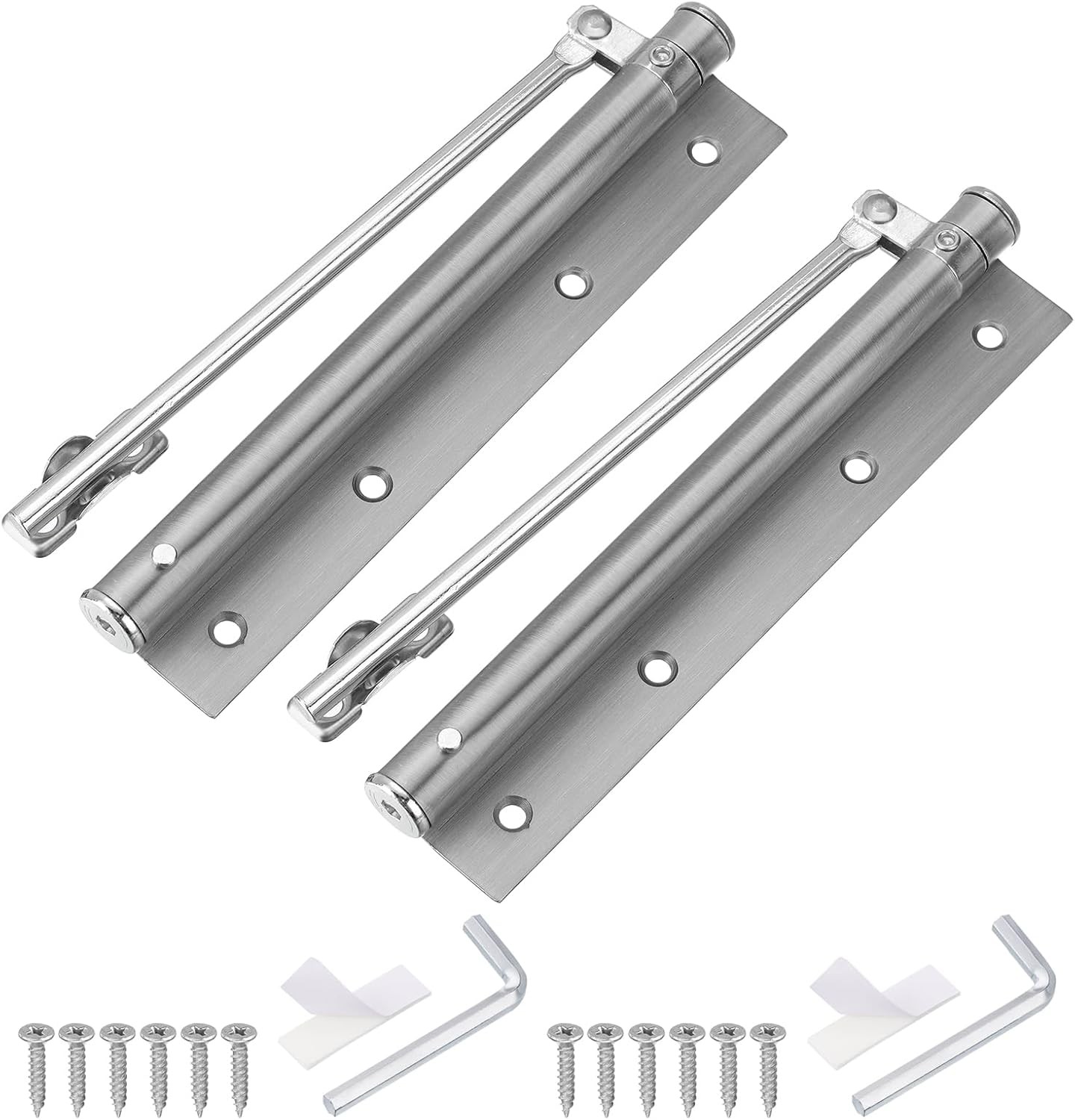 uxcell 2 Pcs 195mm/7.68″ Spring Door Closer, Stainless Steel Automatic Silver