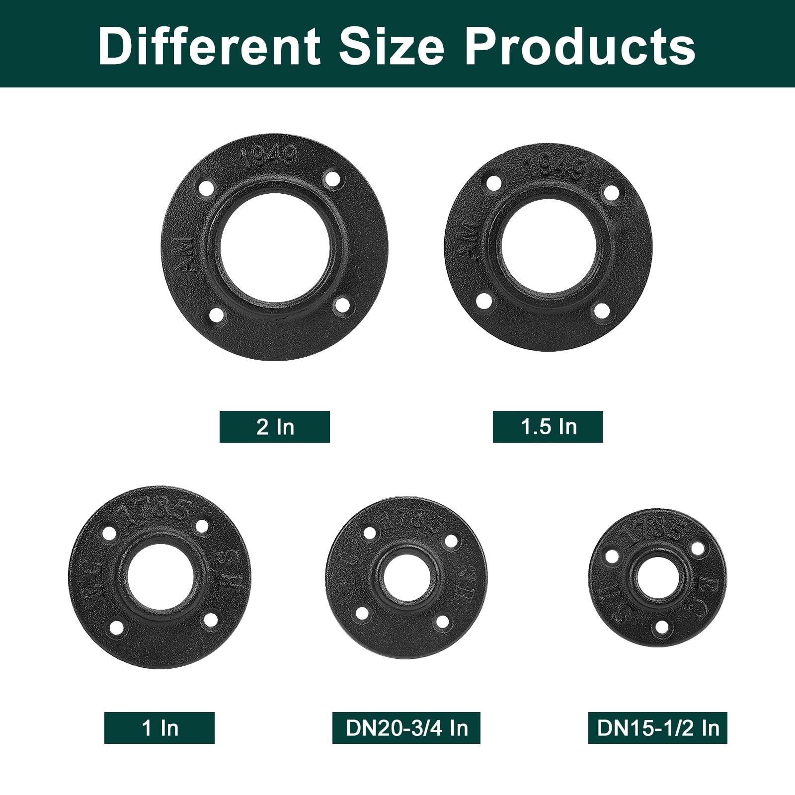 Bathace Industrial Pipe Floor Flange Heavy Duty Malleable Iron Pipe Fittings
