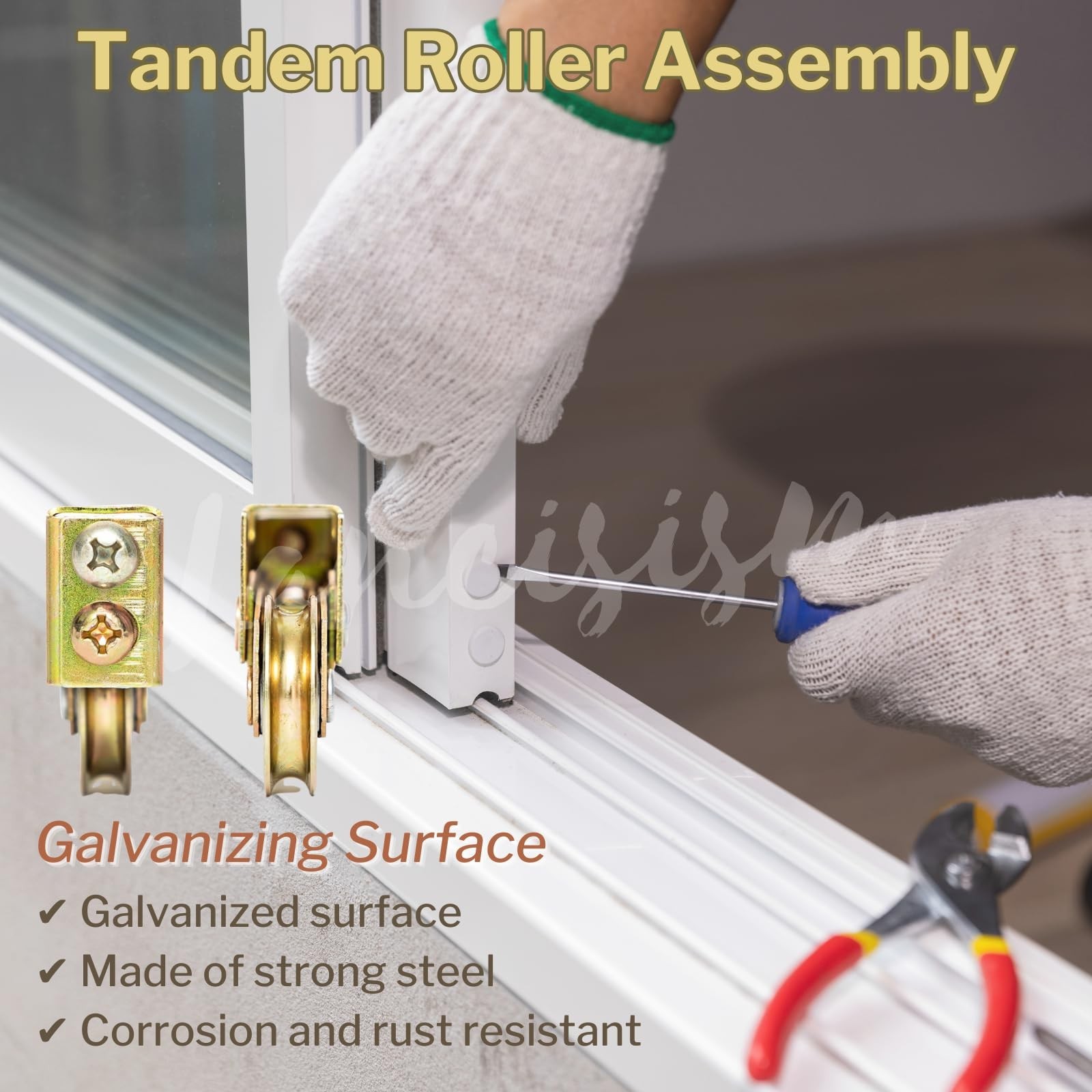 2Pcs Sliding Door Tandem Roller, Heavy-Duty 1-1/4 Inch Sliding Door Tandem Ro…