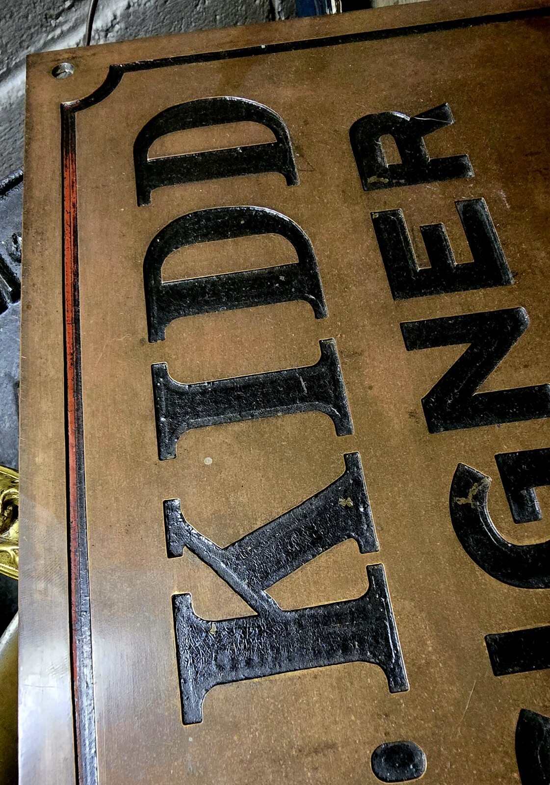 Lexington Ky 1920’S American Contractor J B Kidd Brass Advertising Sign