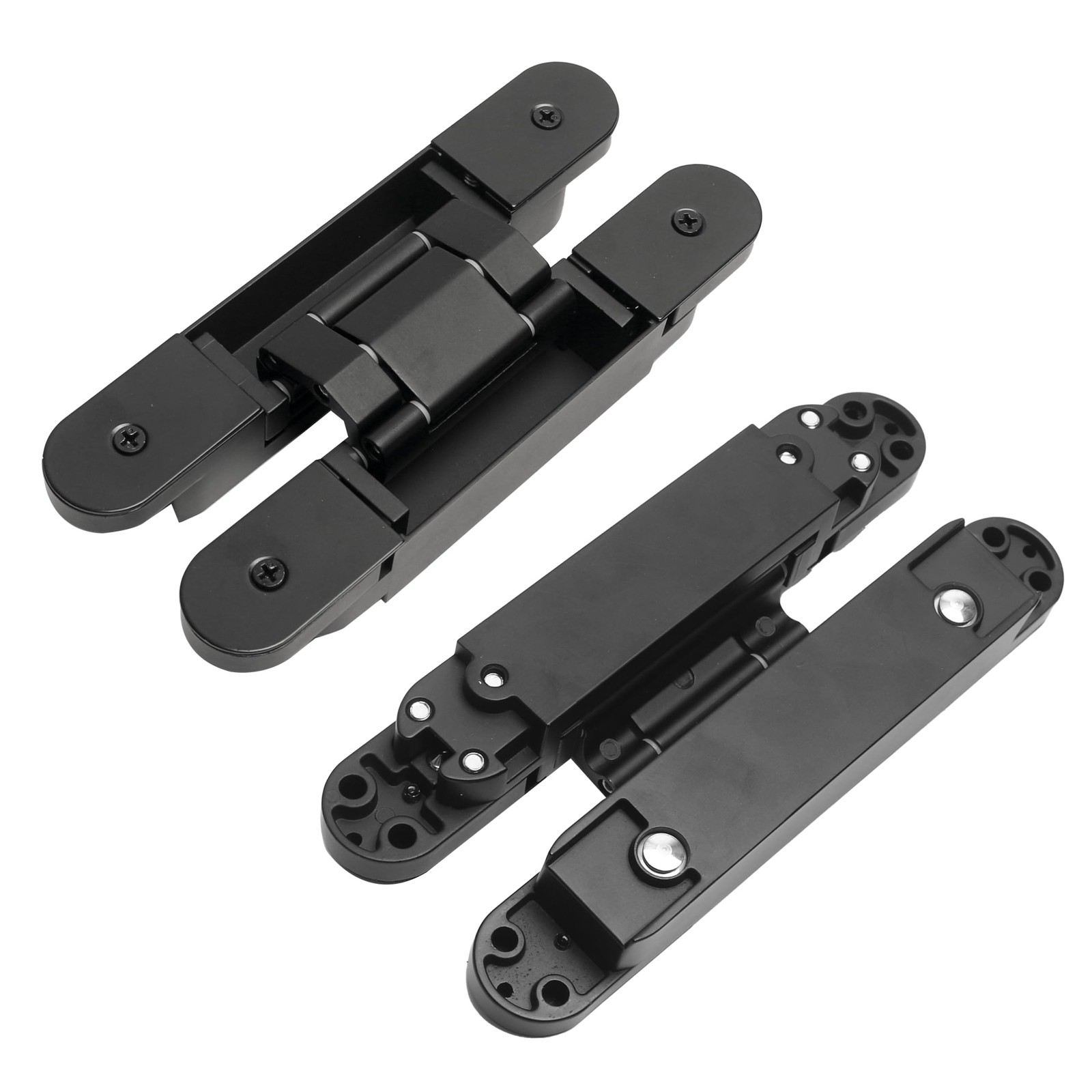 4-Pack 7 inch Black Hidden Door Hinges, Heavy Duty Zinc Alloy Concealed Hinge…