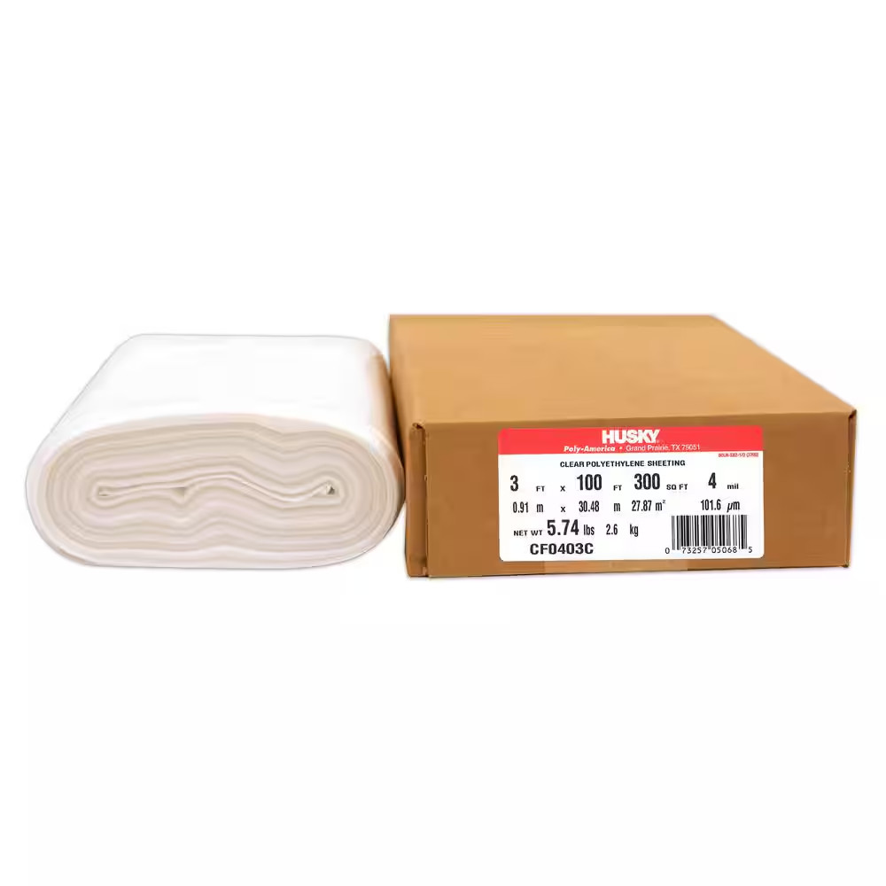3 Ft. X 100 Ft. Clear 4 Mil Plastic Sheeting