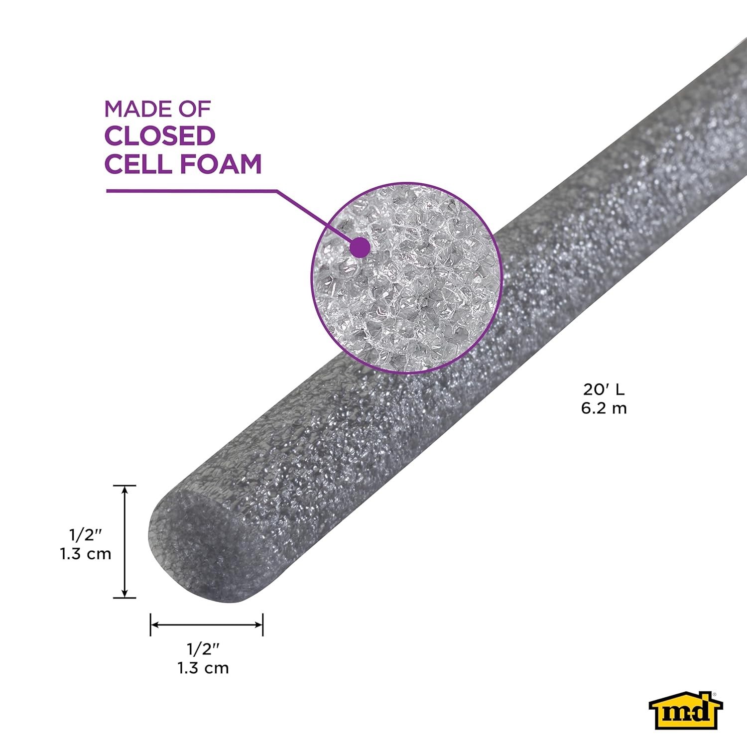 Durable 20ft Gray Foam Backer Rod for Perfect Gap Sealing – Easy Installation
