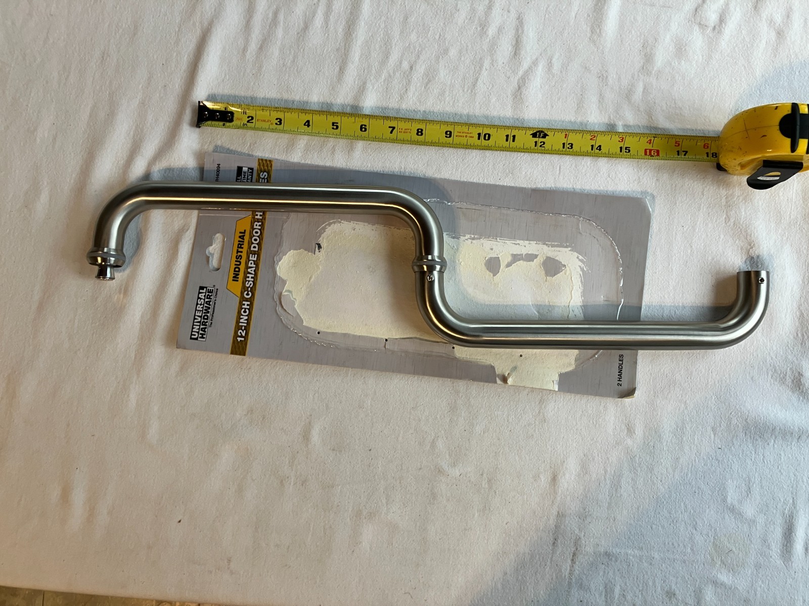 Universal Hardware UH40094 Industrial 12” C-Shape Door Pull Handles, Stainless S