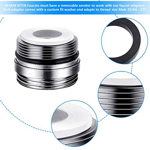 Hotop 7 Pieces Faucet Adapter Kit, Brass Aerator Male/Female