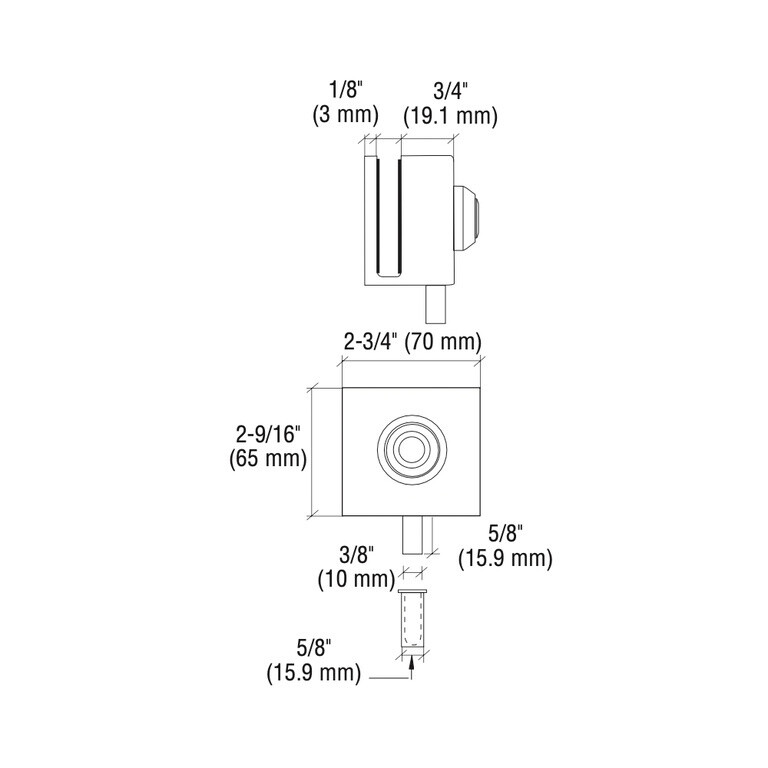 CRL 03P12 Chrome Deluxe Slip-On Showcase Lock for 1/2″ Glass