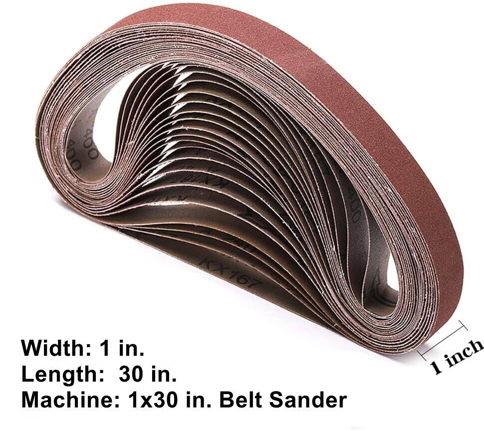 198PCS Sanding Belt 1 x 30 in 60 80 120 150 240 400 Grit Sander Belts Sandpaper