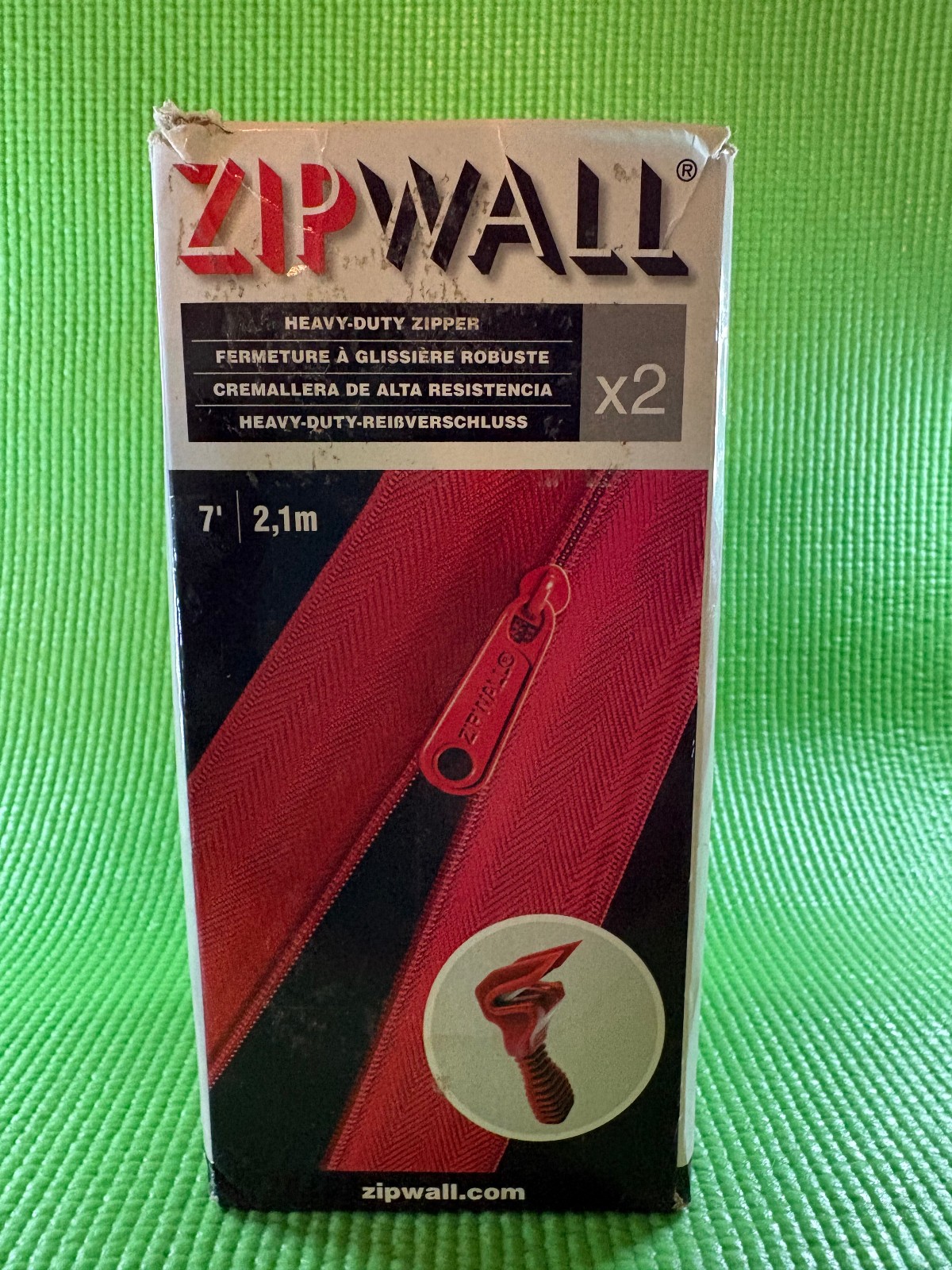 ZipWall Heavy-Duty Zipper for Dust Barriers – Red, Pack of 2 (HDAZ2)
