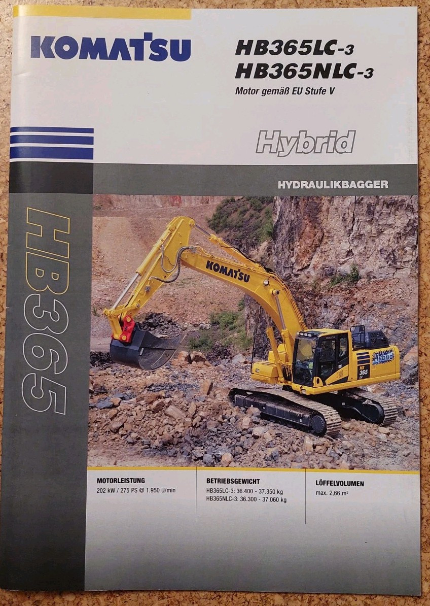 2020 Komatsu HB365LC/NLC Hydraulic Excavator Brochure German Excellent Condition
