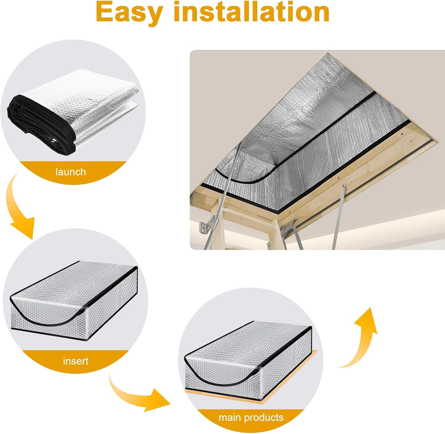 Attic Door Insulation Cover, Attic Tent 25 X 54 X 11 in | Energy-Saving Attic St