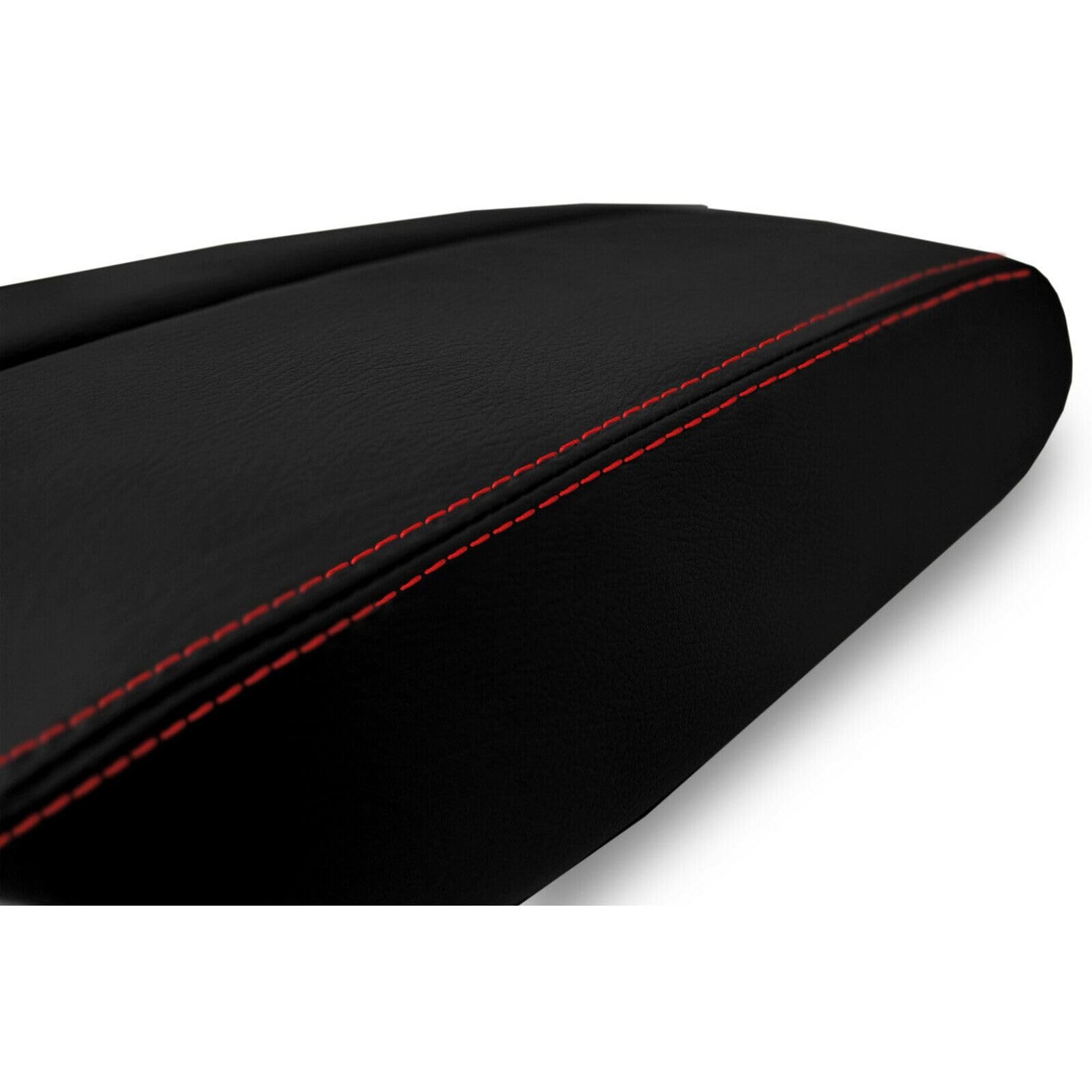 Console Lid Armrest Cover Leather Black Red Stitch Audi A8 2011-2017AUD-A8-1117