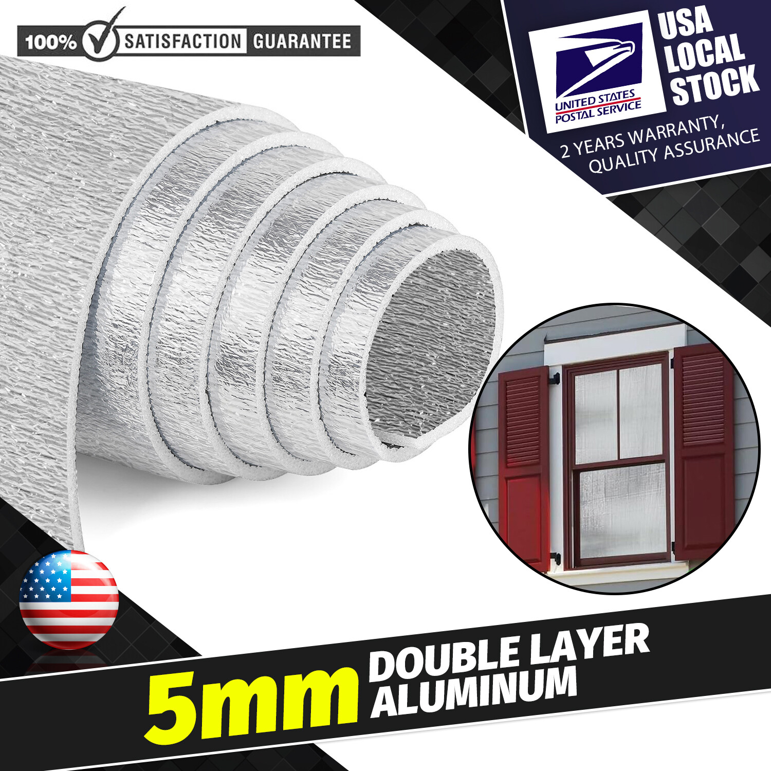 Reflective Thermal Aluminum Foil Radiant Barrier Heat Insulation Water Resistant