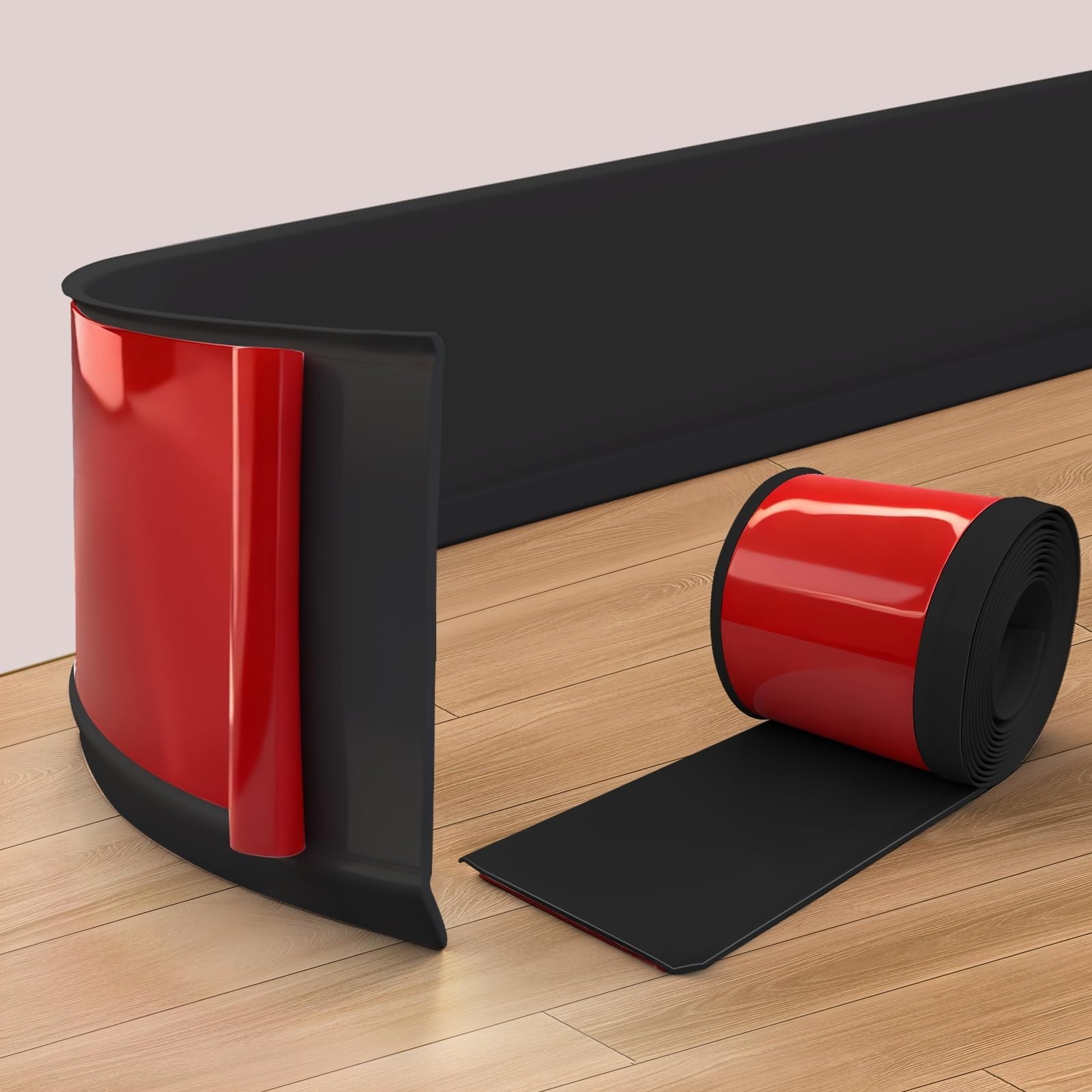 Vinyl Wall Base, 4 Inch(W) x 20 Feet(L) Flexible Baseboard Molding Trim, Self…