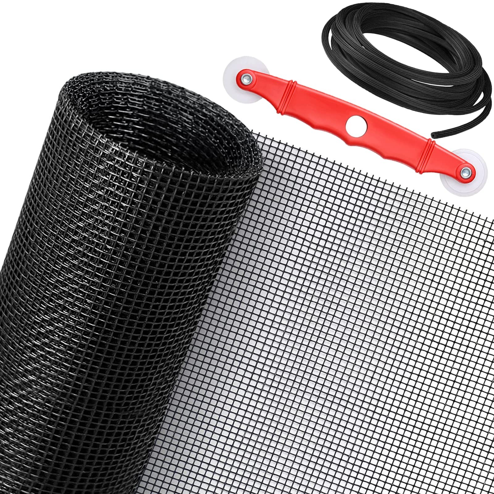 SAKURRY Window Screen Replacement Kit, 48” x 99” x 99”, Black