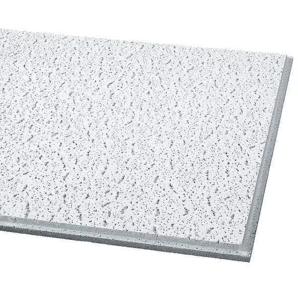 Armstrong Fissured Ceiling Tile, 24 in W x 24 in L, Angled Tegular, 15/16 in