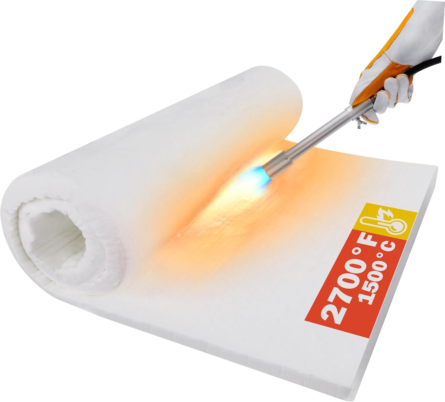 Ceramic Fiber Insulation: 1″ Thick 2600F Fireproof Blanket