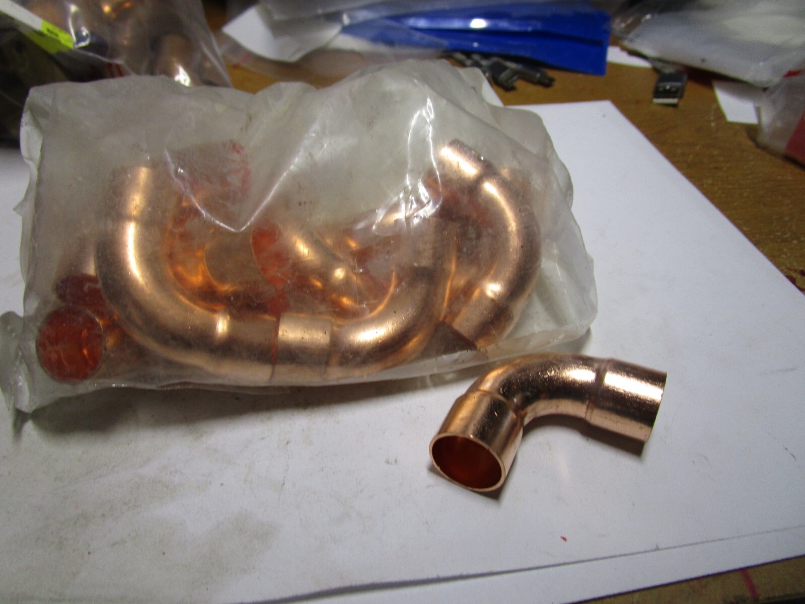 1/2″ x 1/2″ Slip x Slip 90° Wrot Copper Pipe Elbow QTY 10