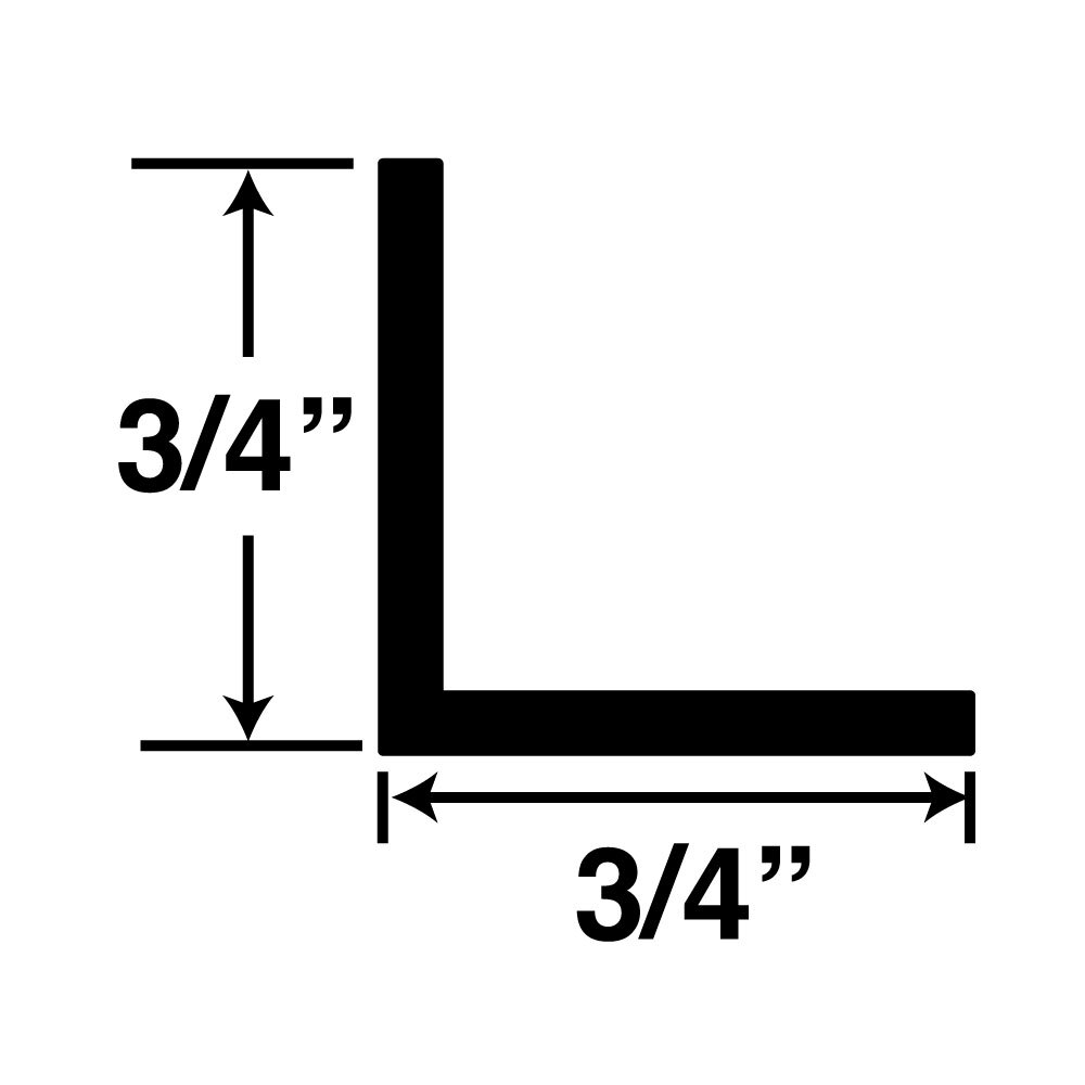 1748-CL 3/4″ X 3/4″ Butyrate Clear Plastic Even Leg Angle Moulding