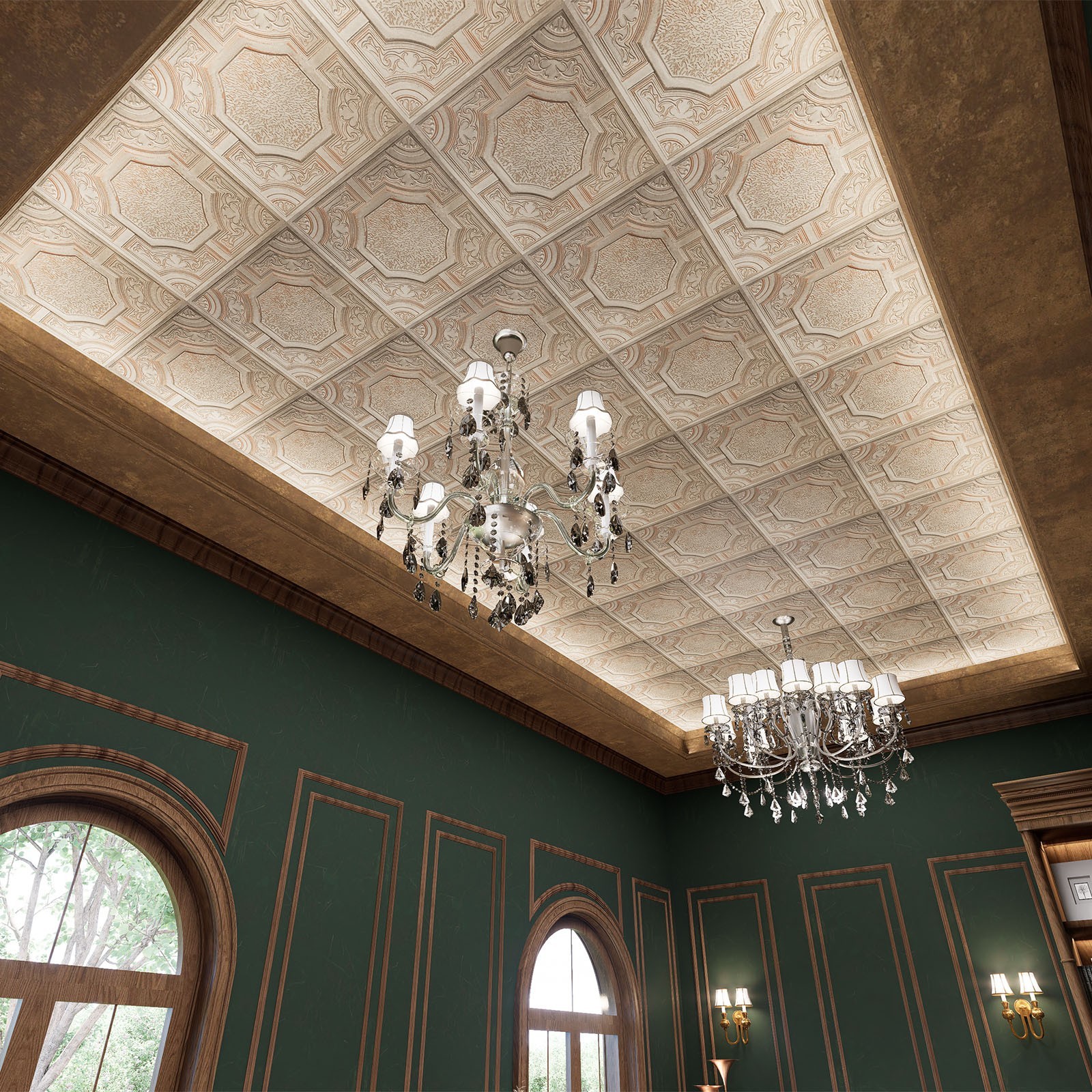 Village style ceiling tiles Decorative pvc panels for Restaurant PL02 10Pcs