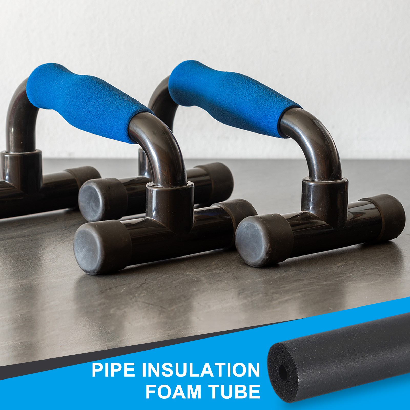 1/8″ID x 3.28Ft Pipe Insulation Foam Tube Foam Pipe Tubing Cover Black