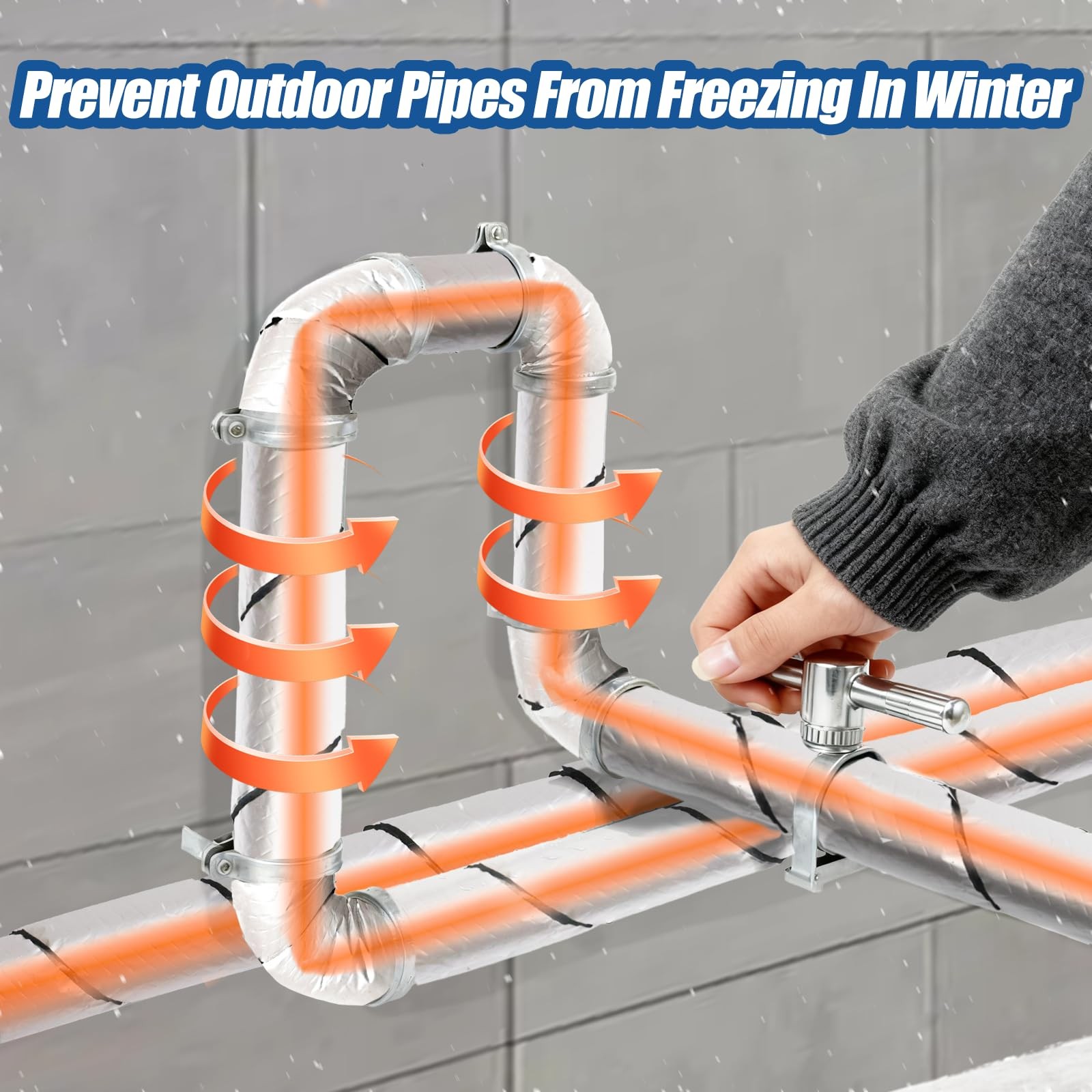 Outdoor Pipe Insulation Wrap 2″ Wide x 33FT Water Pipe Insulation Tape with Alum