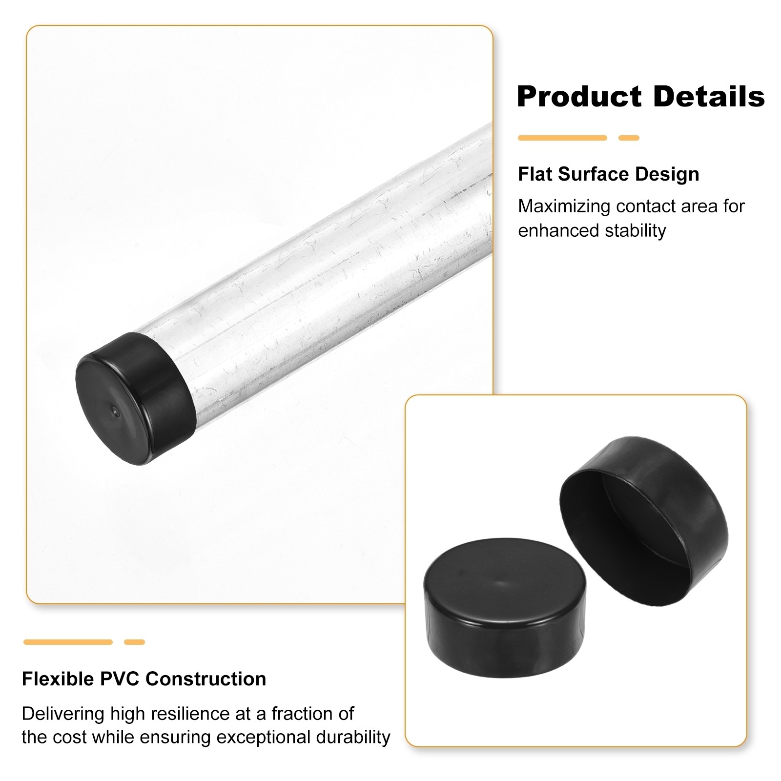 125mm (4 15/16″) ID Rubber End Cap Pipe & Fence Post Protector Black