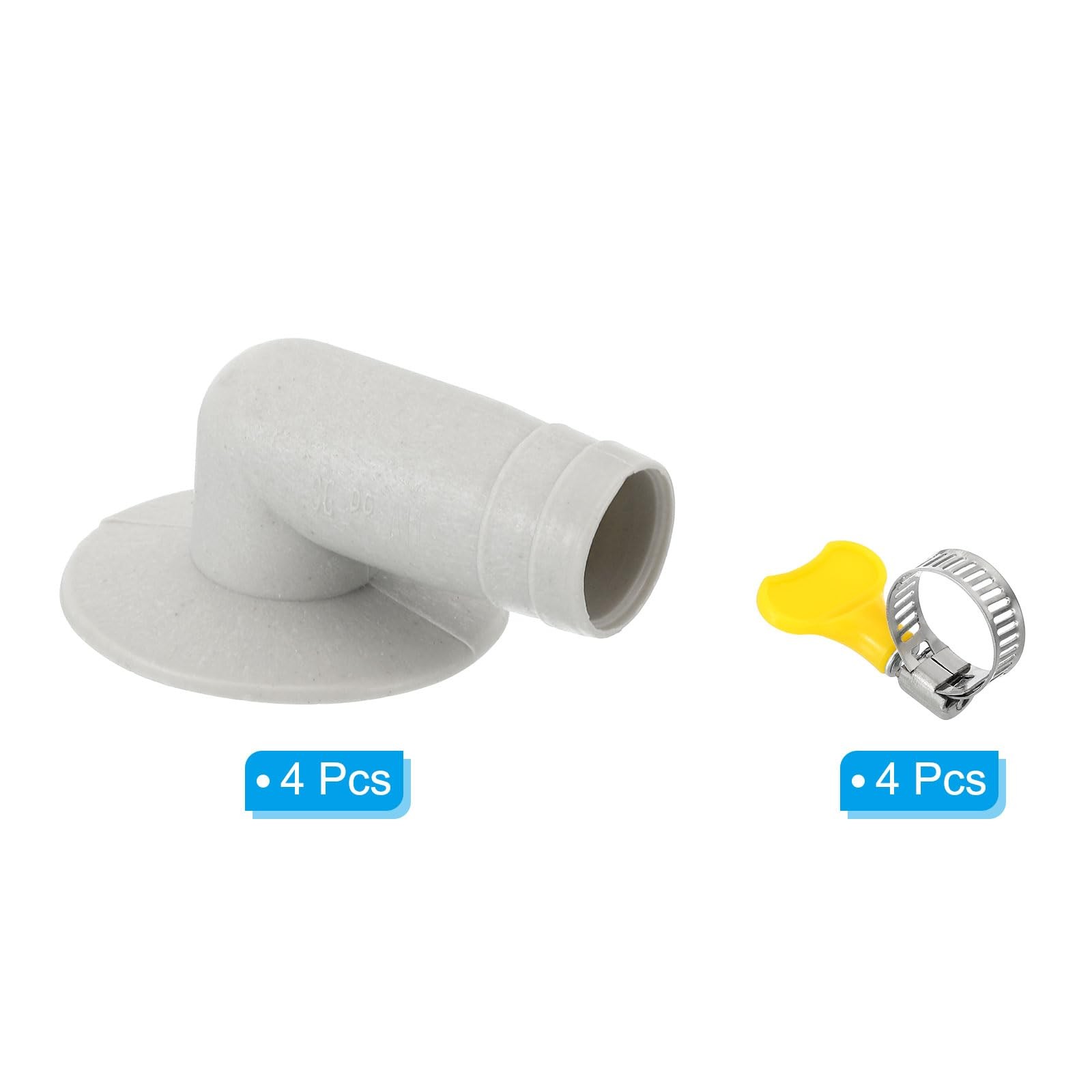 PATIKIL 15mm Air Conditioner Drain Hose Connector, 4 Pcs Universal White