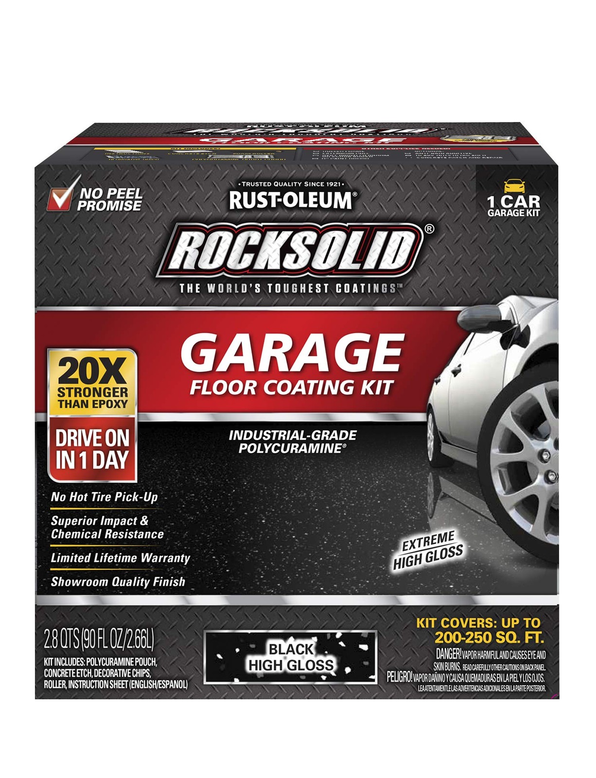 Rust-Oleum 318712 RockSolid Polycuramine Garage 1 Count (Pack of 1), Black
